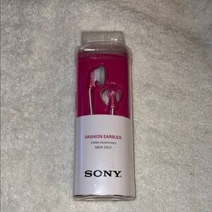 Sony Pink and White Fashion Earbuds